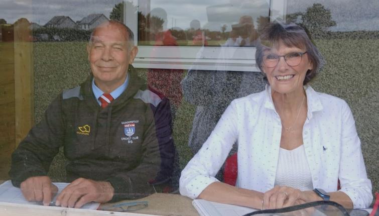 Scorers Roger Stanford and Julie Davies